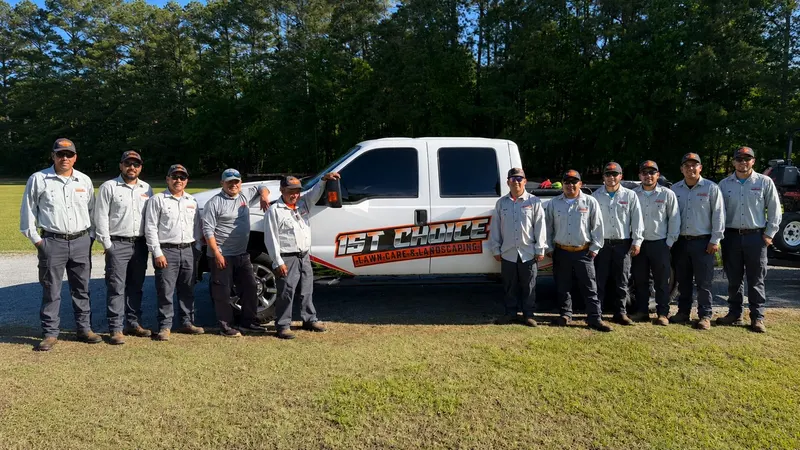Our crew lined up with the 1st Choice truck